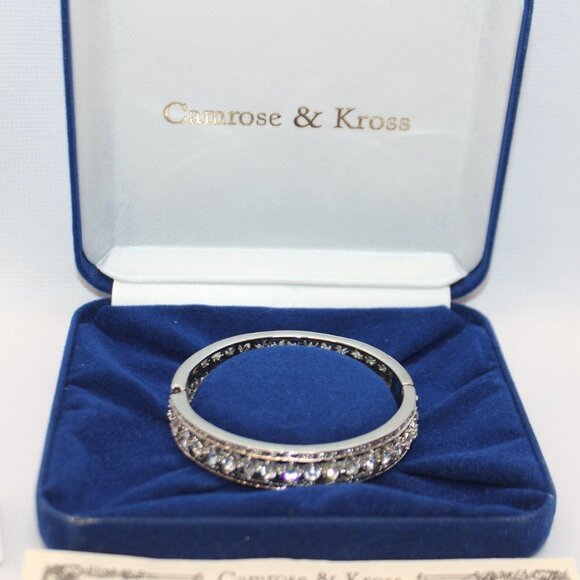 Camrose & Kross Jacqueline Kennedy JBK Hinged Bangle NIB CZ Crystal 8" - Picture 3 of 11